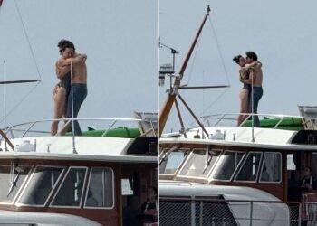 بوسه عاشقانه نخست‌وزیر سابق کانادا و کتی پری روی قایق تفریحی