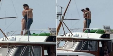 بوسه عاشقانه نخست‌وزیر سابق کانادا و کتی پری روی قایق تفریحی