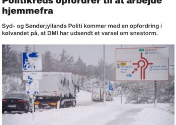 برف سنگین، پلیس دانمارک از مردم خواست در خانه بمانندپلیس جنوب و جنوب-یولند دانما…