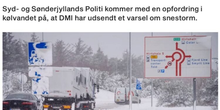 برف سنگین، پلیس دانمارک از مردم خواست در خانه بمانندپلیس جنوب و جنوب-یولند دانما…